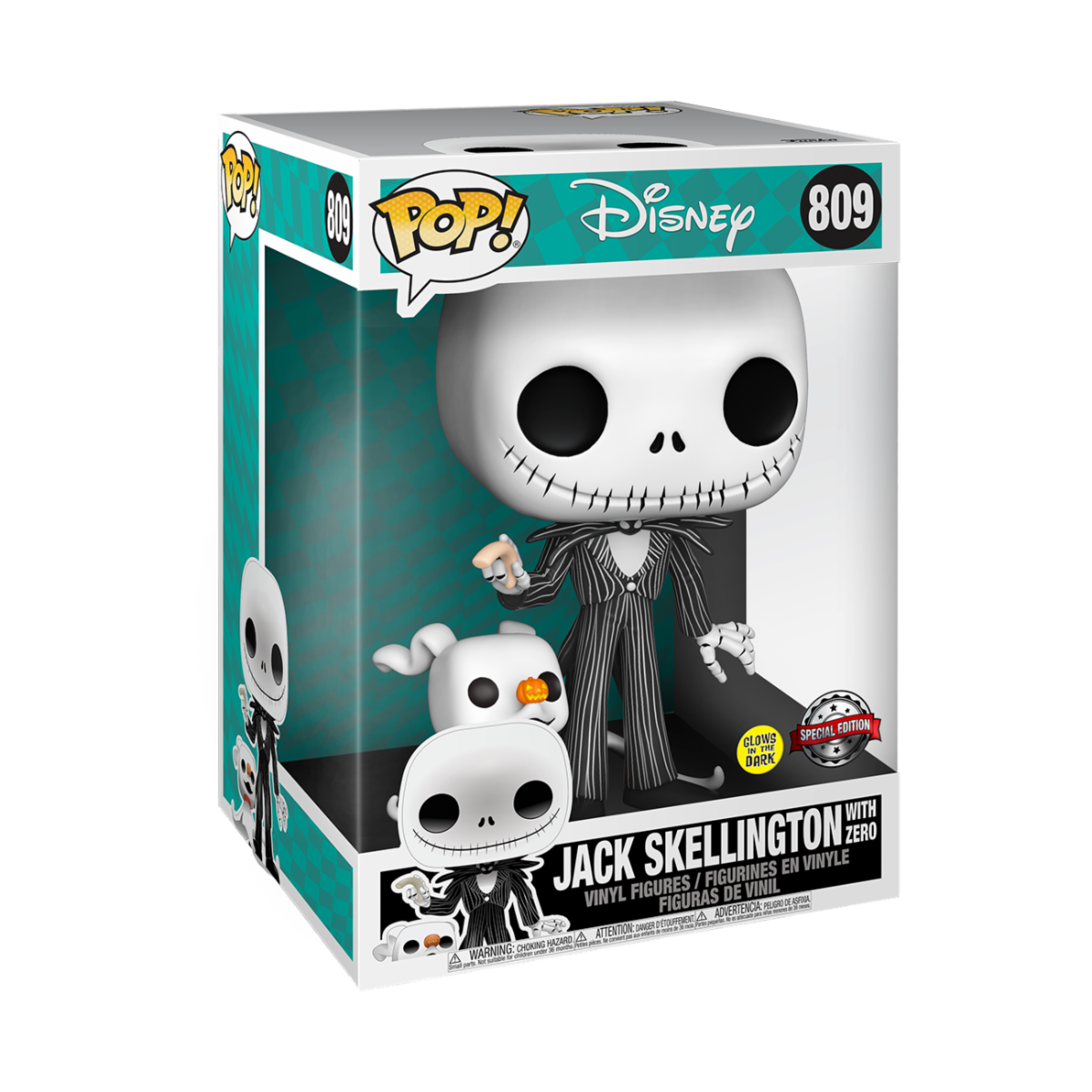 The Nightmare Before Christmas - Jack Skellington with Zero 10" Glow-in-The-Dark Special Edition