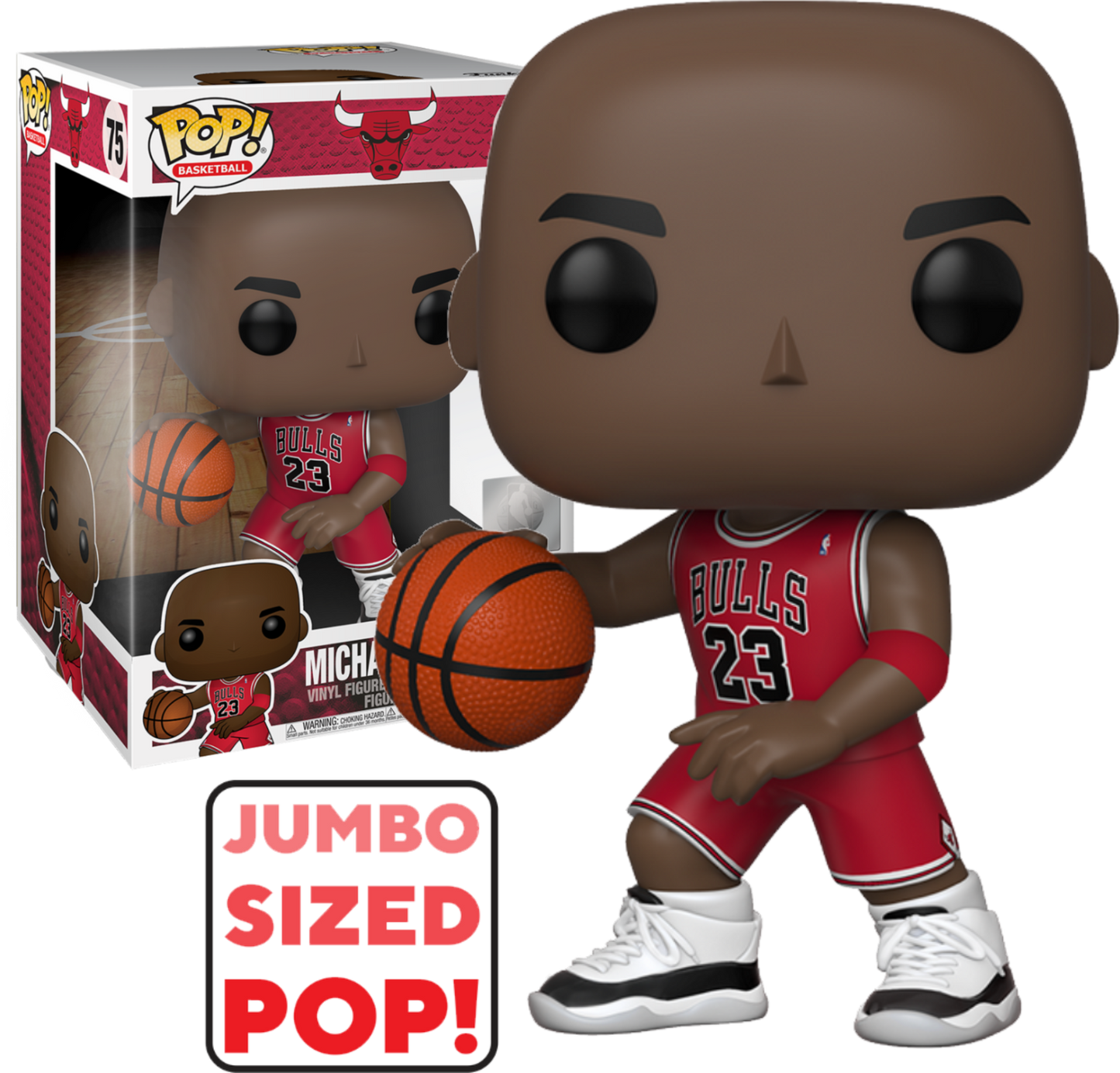Michael Jordan (Red Jersey) NBA Chicago Bulls Funko Jumbo 10″Pop!