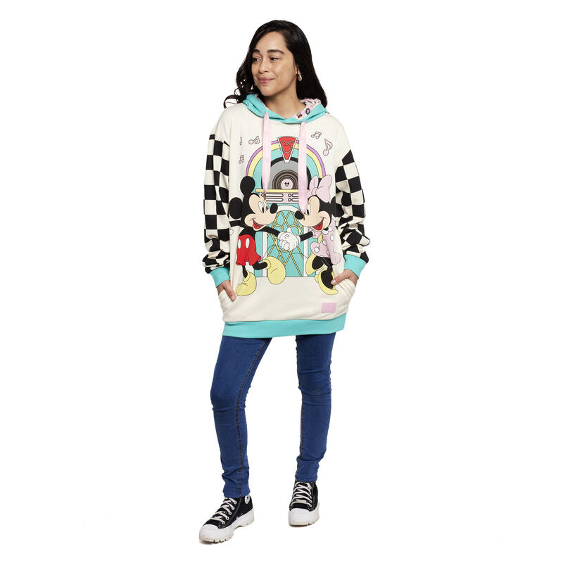 Loungefly x Disney Mickey Mouse and Minnie Mouse Date Night Diner Unisex Hoodie