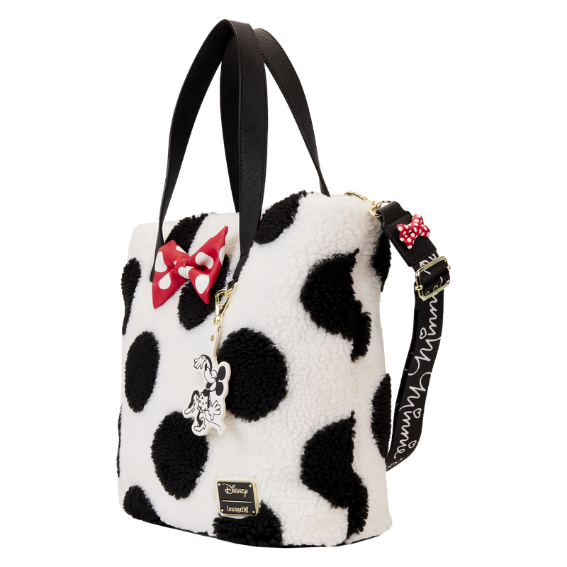 Loungefly x Disney Minnie Mouse Rocks the Dots Classic Sherpa Tote Bag