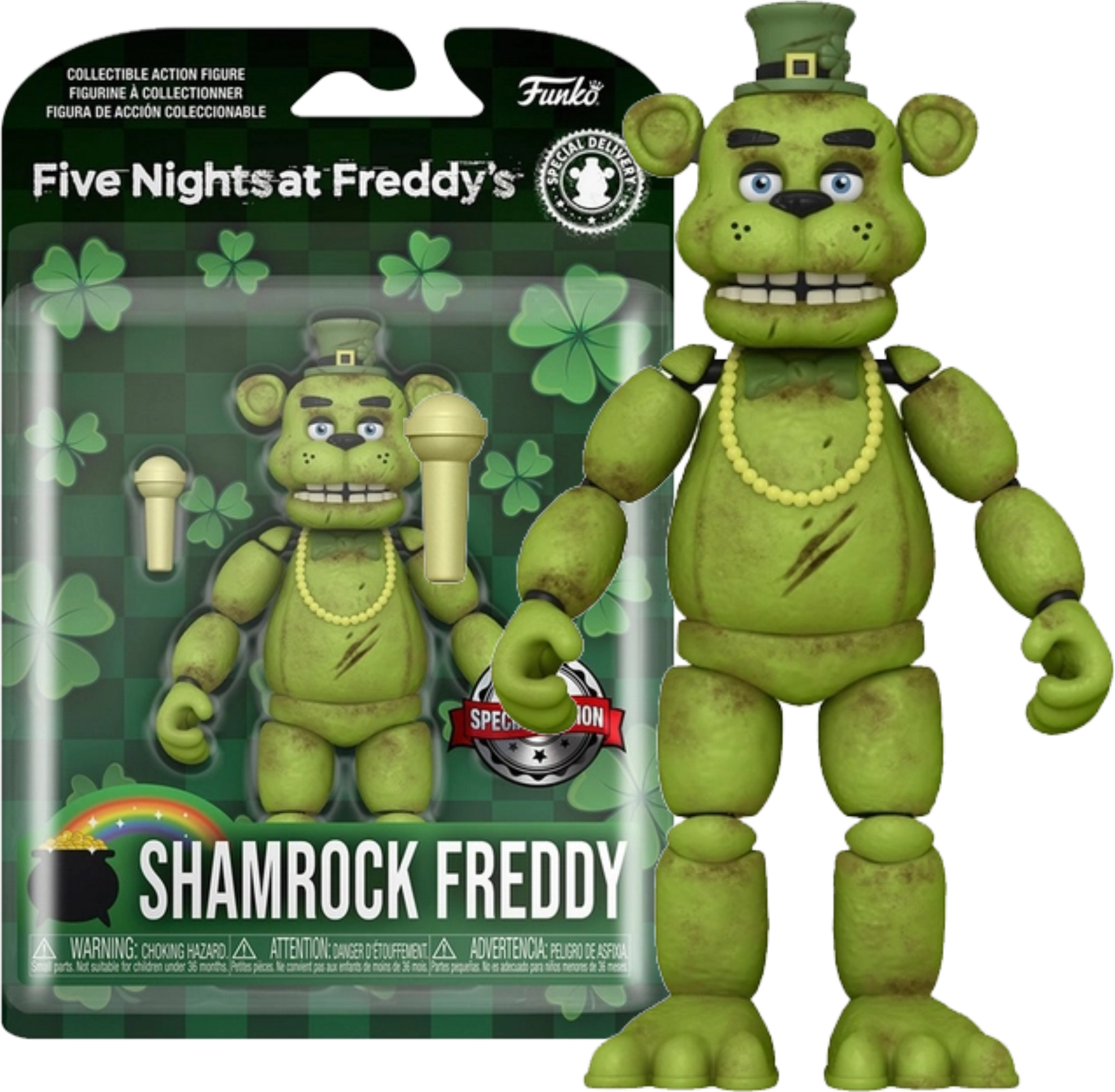 PRÉ-VENDA: Figura de ação Funko: FNAF S7- Shamrock Freddy [Edição