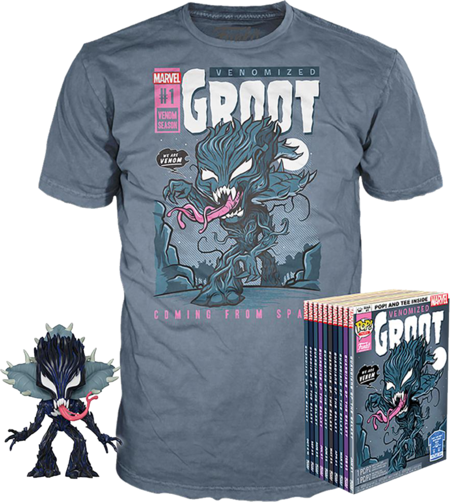 Venomized Groot Marvel Funko Pop! & Tee Box Set