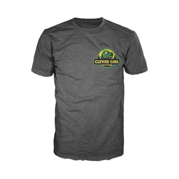 Jurassic Park - Clever Girl Velociraptor Green Translucent Pop! & Tee Collectors Box Set