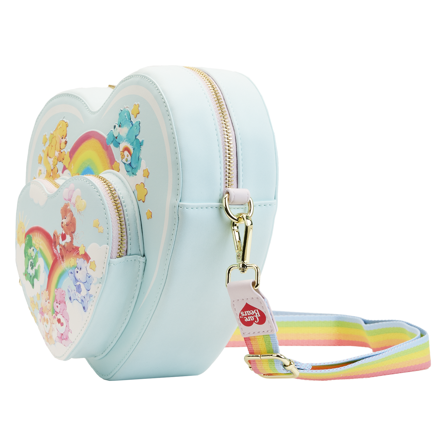 Loungefly x Care Bears Heart Cloud Party Rainbow Glow In The Dark Crossbody Bag