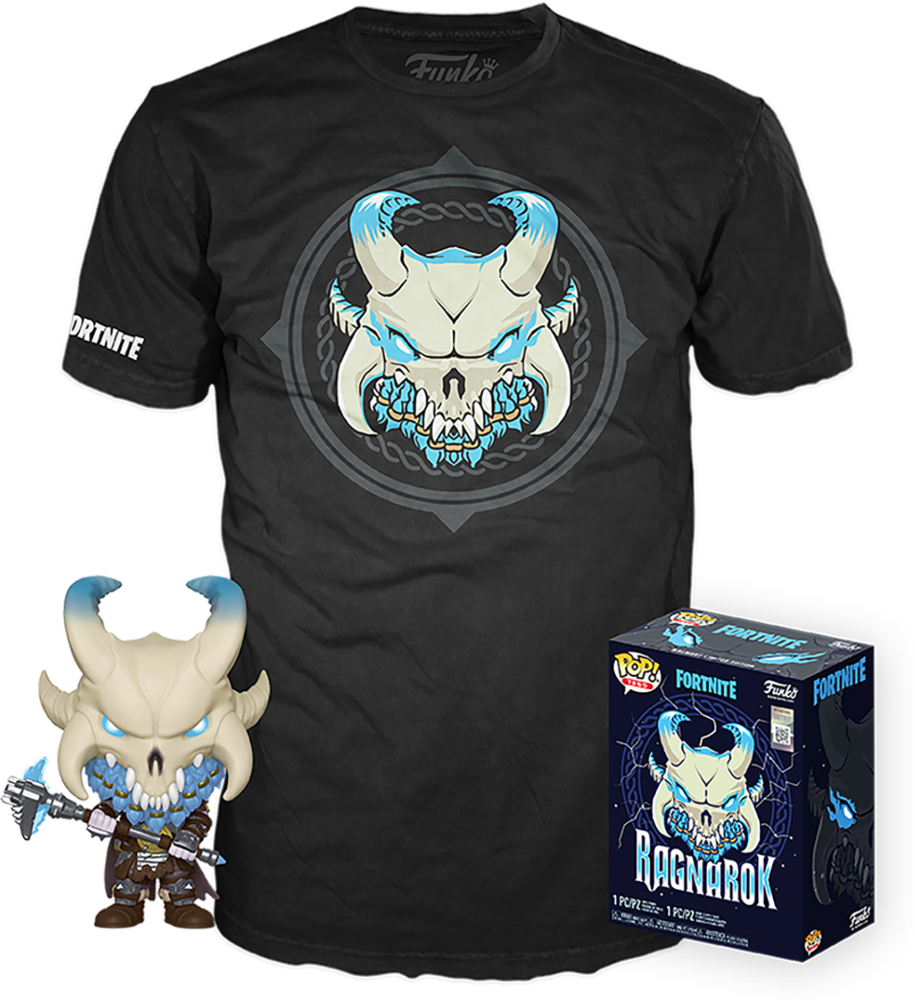 Fortnight Ragnarok Glow In The Dark Pop Tee Exclusive Collectors Box Set