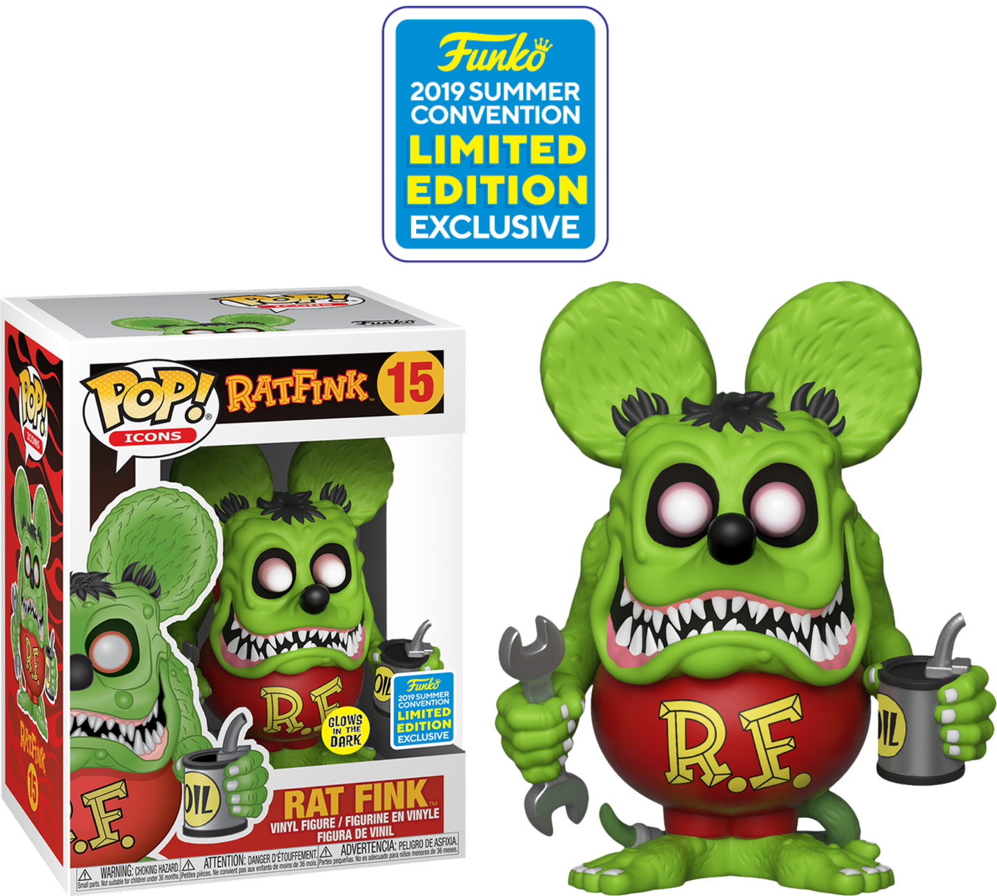 koolaz-ltd - Rat Fink - Rat Fink Glow in the Dark Pop! Vinyl Figure (2019 Summer Convention Exclusive) - Funko - Pop Vinyl