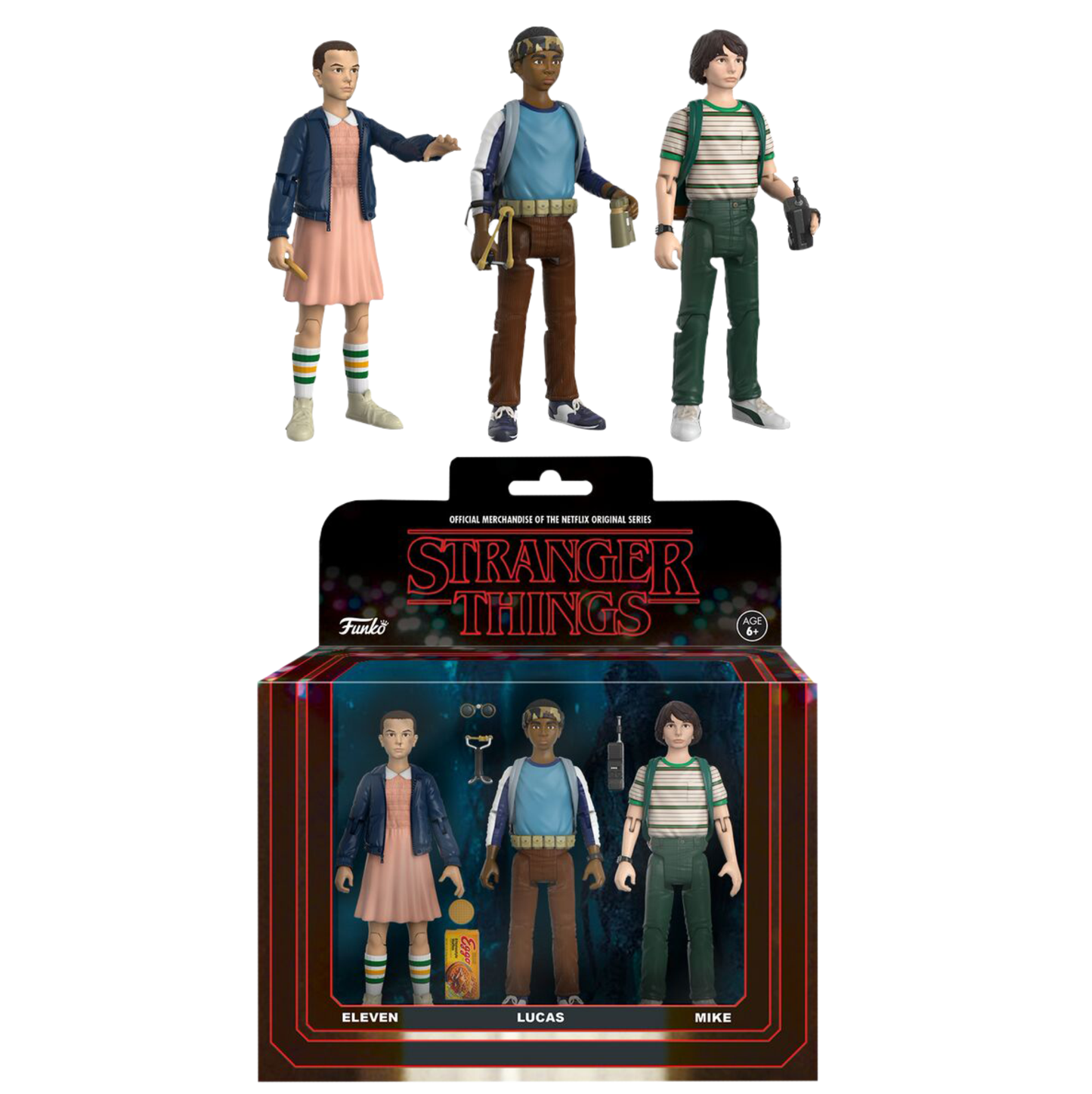 koolaz-ltd - Stranger Things - Eleven, Lucas & Mike 3.75” Action Figure 3-Pack - Funko - Figure