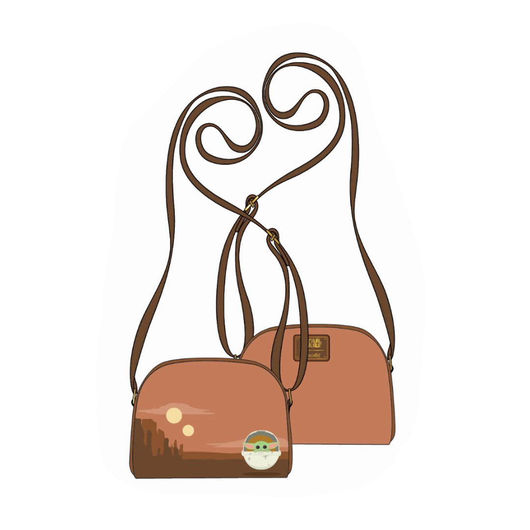 Loungefly x Star Wars The Mandalorian "The Child' Cradle Scene Crossbody Bag