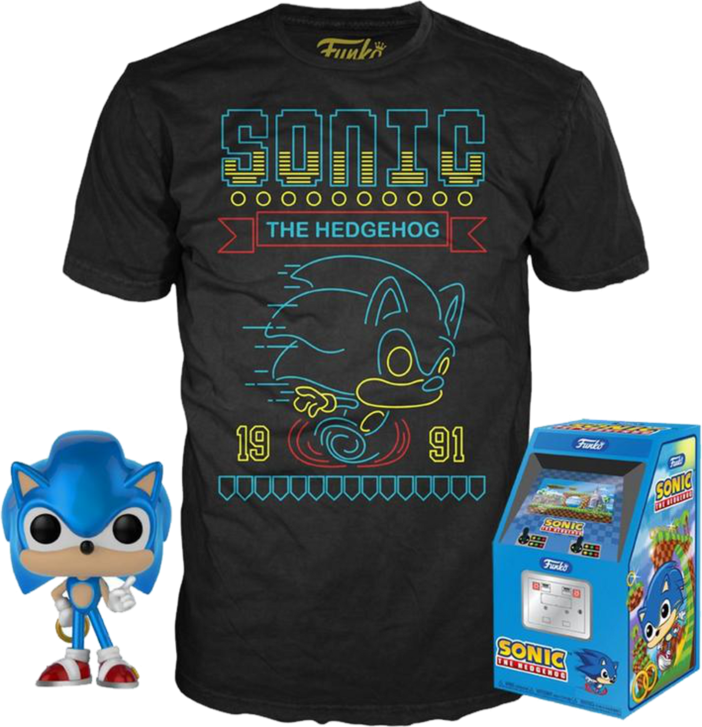 Sonic The Hedgehog- Neon Run Pop! & Tee Exclusive Collector Box Set