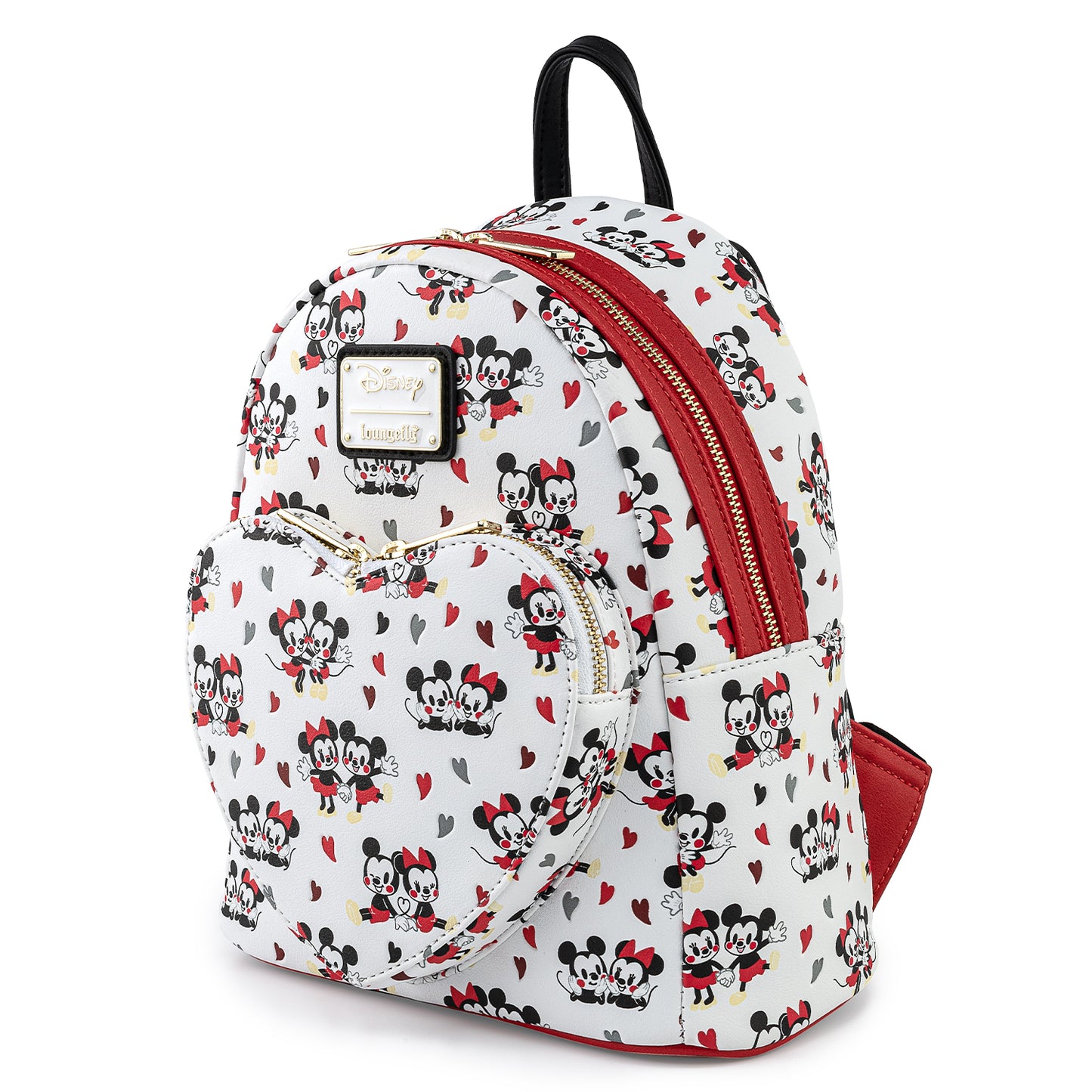 Loungefly x Disney Mickey & Minnie Mouse Love Heart AOP Mini Backpack
