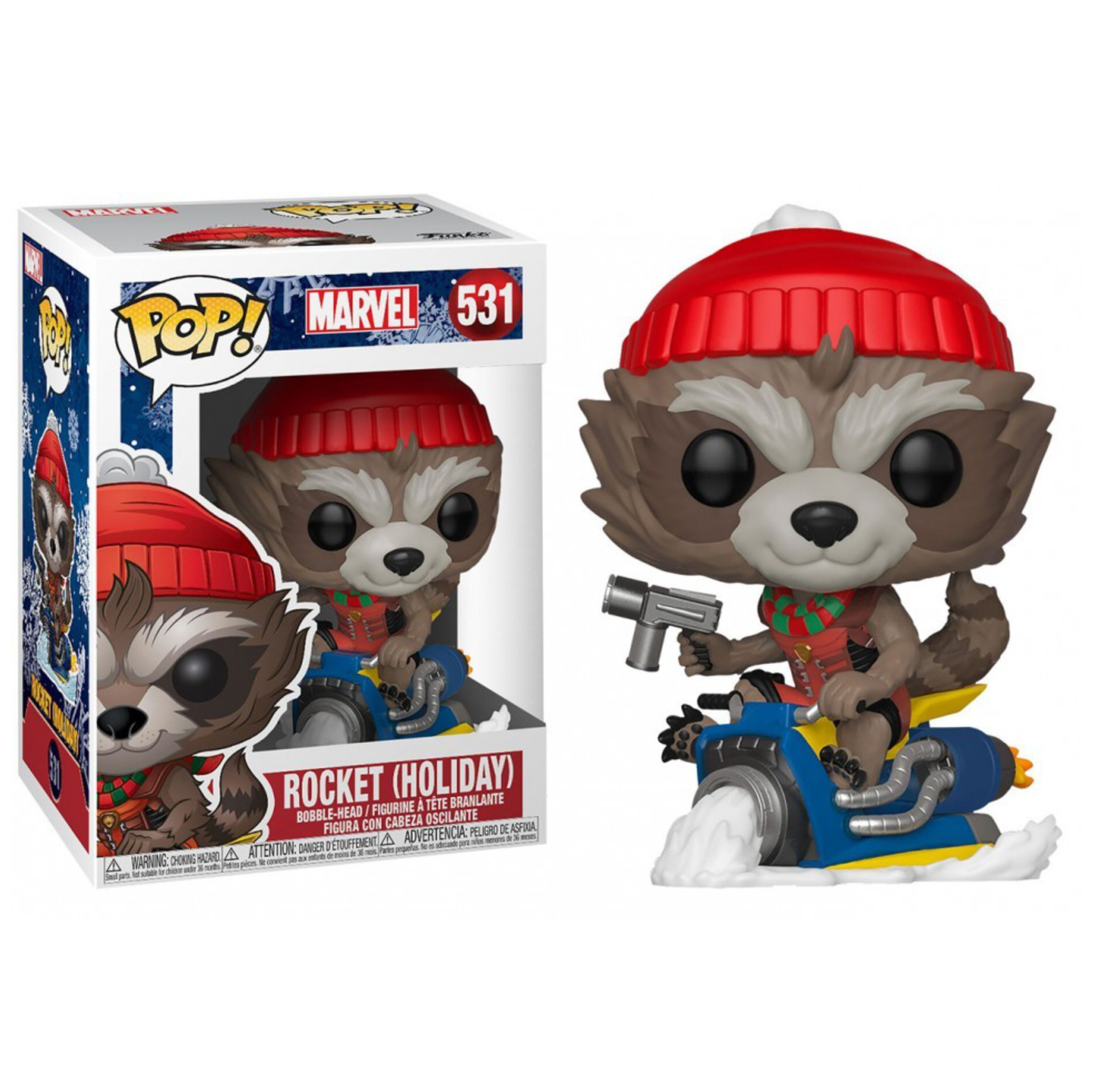Guardians Of The Galaxy - Rocket Raccoon on Snowmobile Christmas Holiday Pop! Vinyl Figure