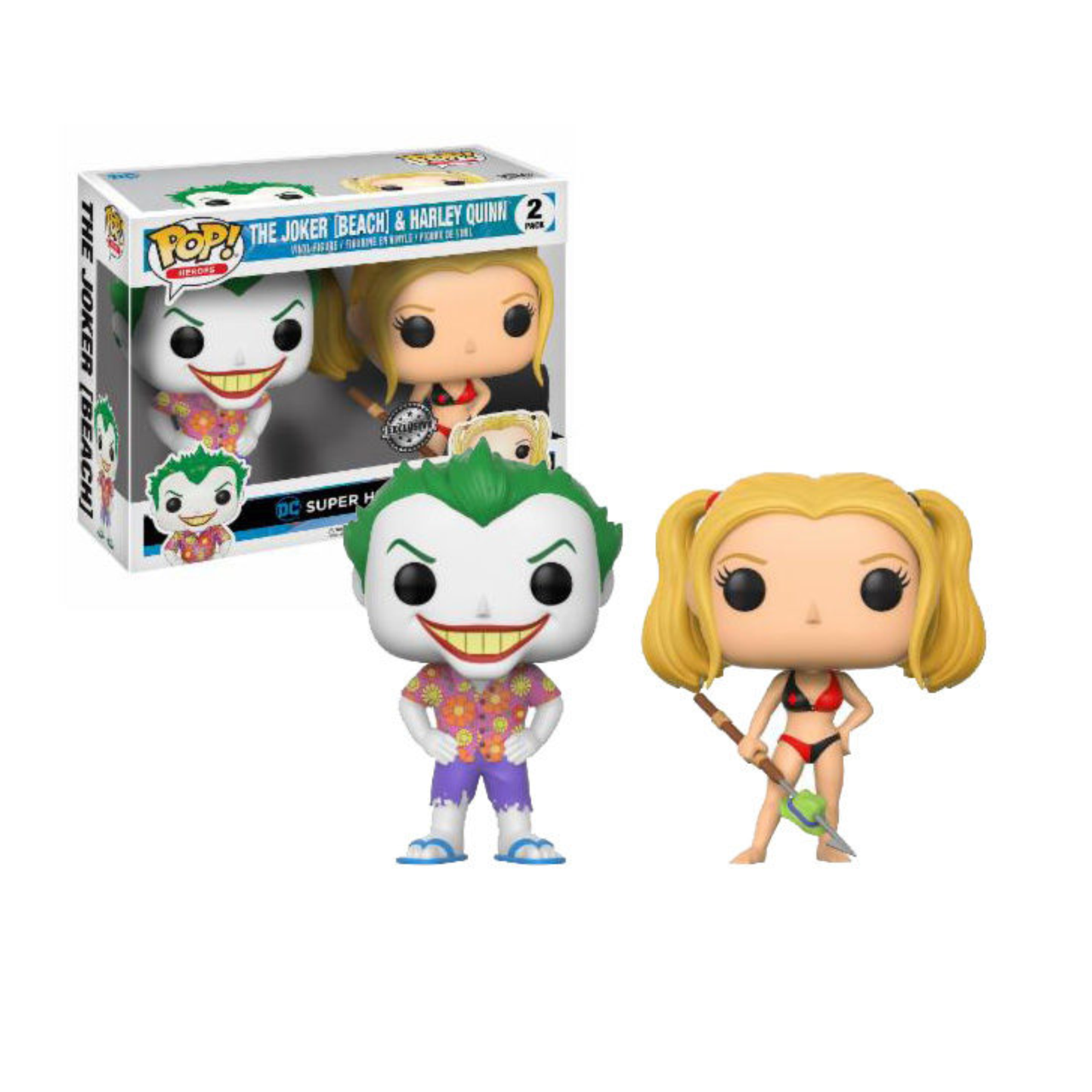 DC Beach Joker & Harley Quinn Pop! Vinyl Exclusive 2 Pack