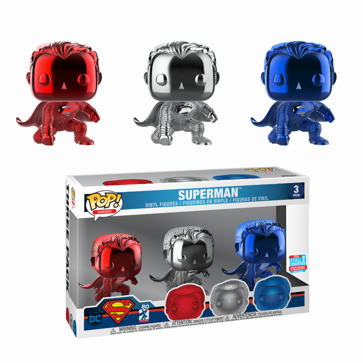 Justice League 3PK Superman (Landing) (Chrome) Fall Convention 2018