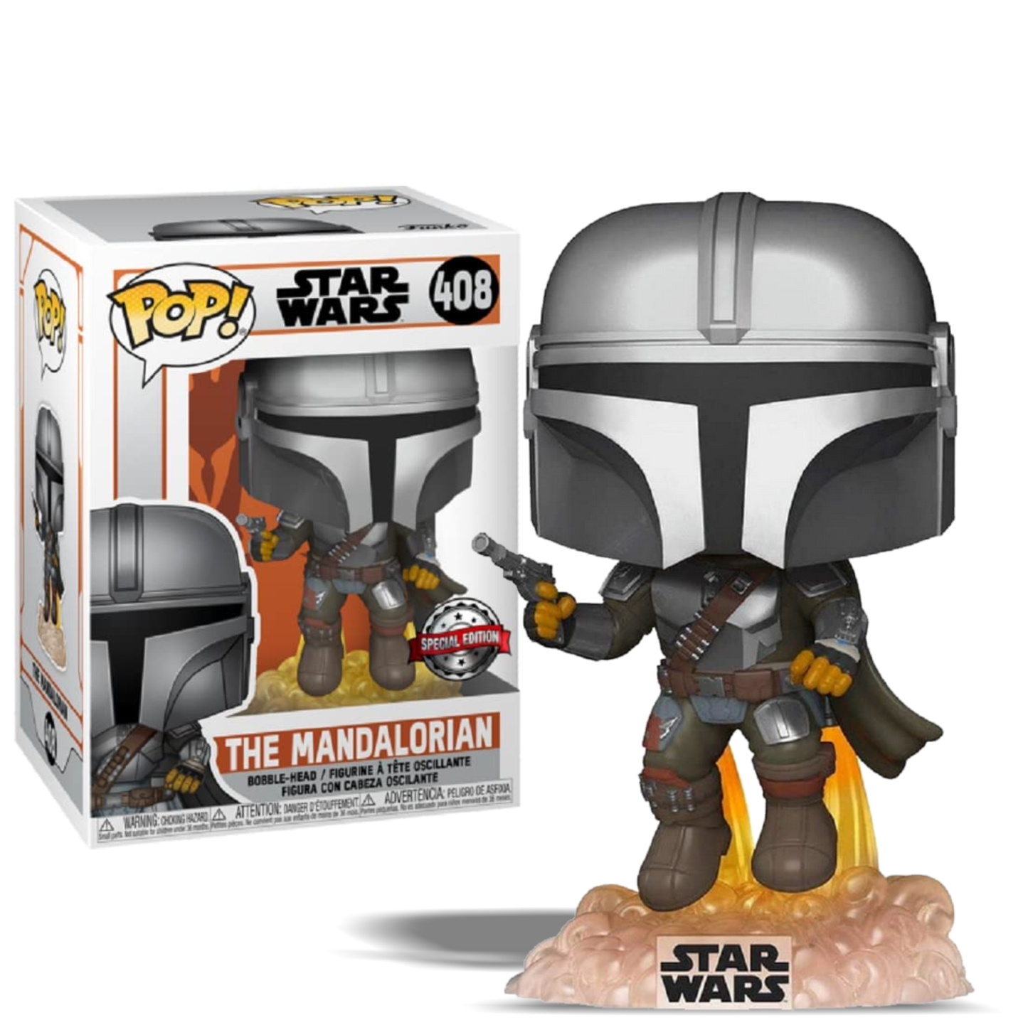 Star Wars The Mandalorian Mando Flying With Blaster Special Edition Pop! Vinyl