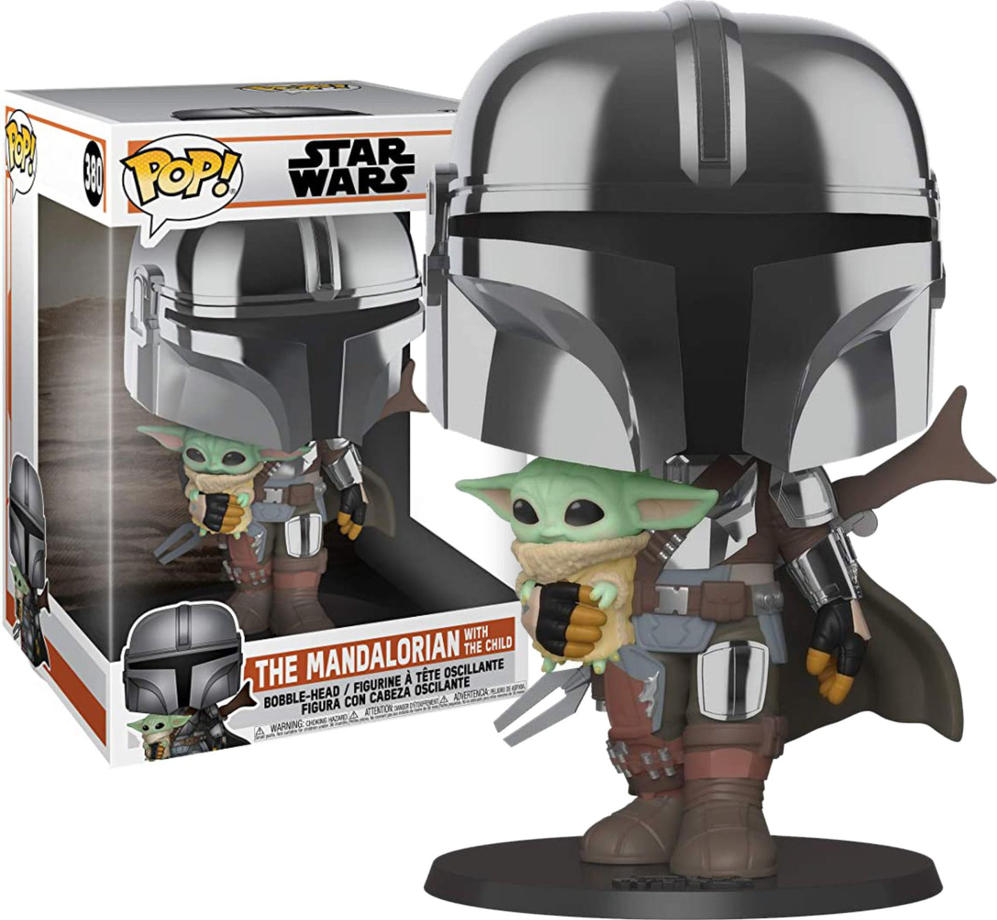 Star Wars The Mandalorian Chrome Armour with The Child 10” Pop! Vinyl Figure