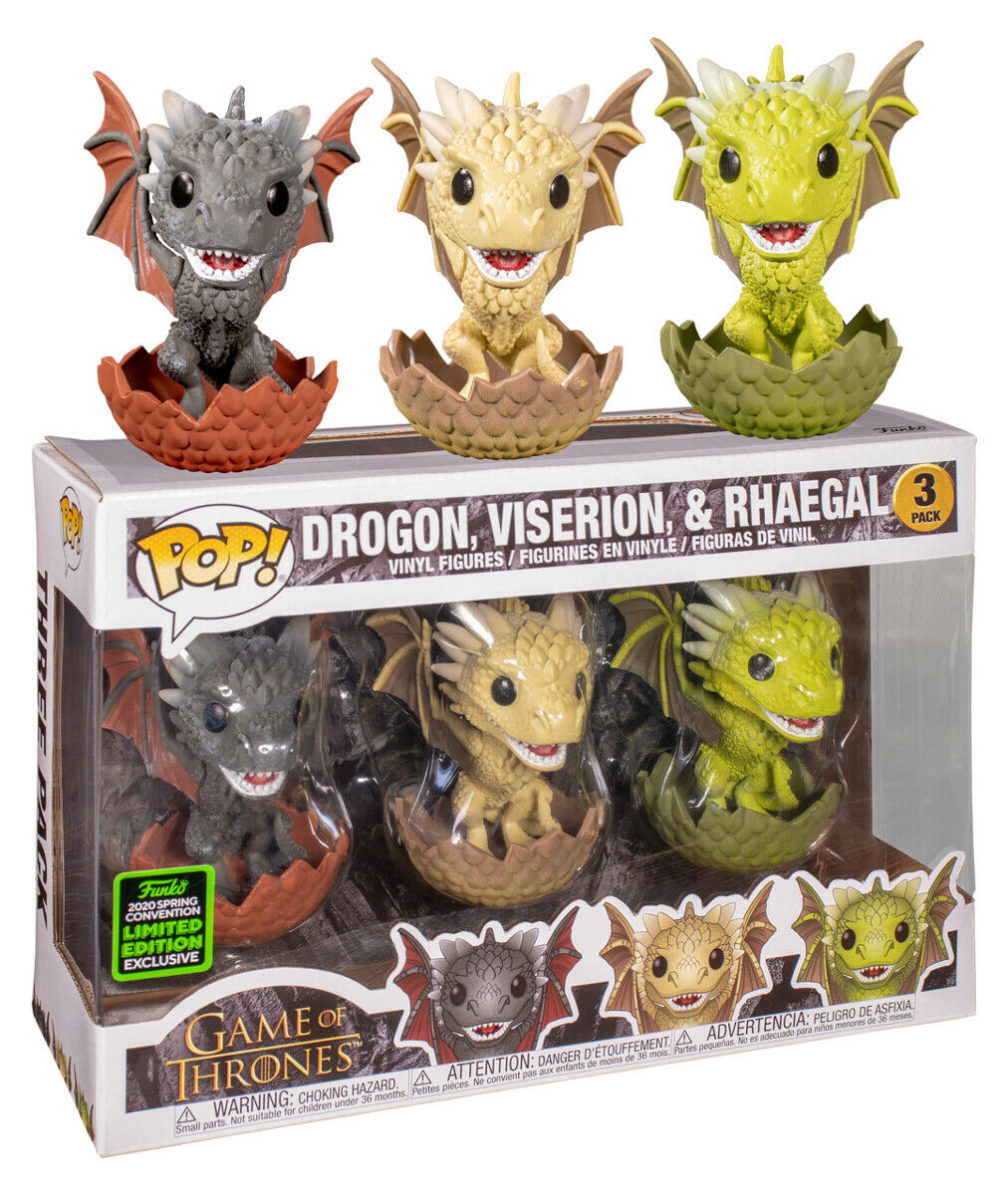 Game of Thrones - Drogon, Rhaegal & Viserion in Eggs Pop! Vinyl Figure 3-Pack (2020 Spring Convention Exclusive)