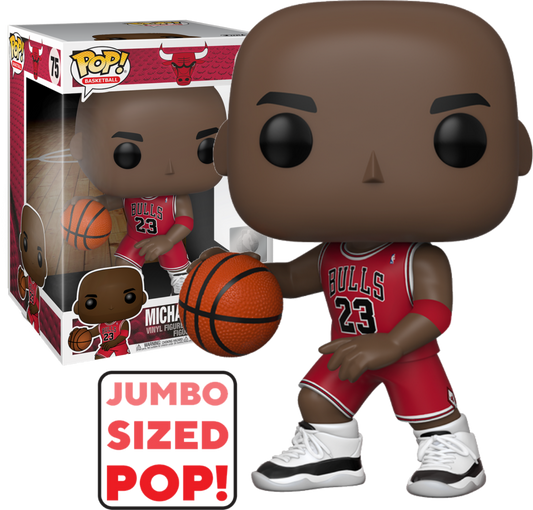 Michael Jordan (Red Jersey) NBA Chicago Bulls Funko Jumbo  10″Pop!