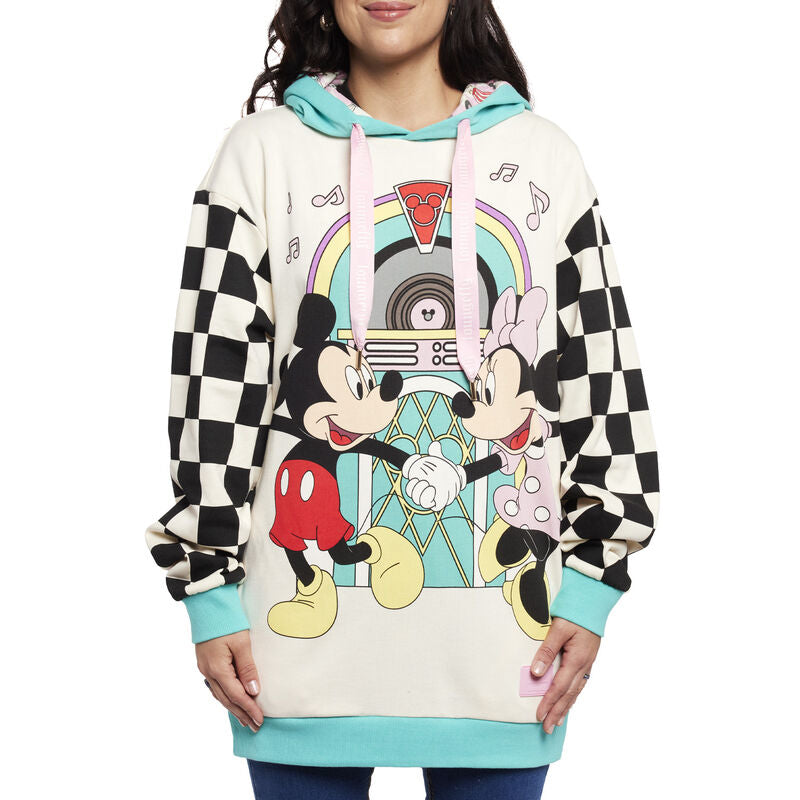 Loungefly x Disney Mickey Mouse and Minnie Mouse Date Night Diner Unisex Hoodie