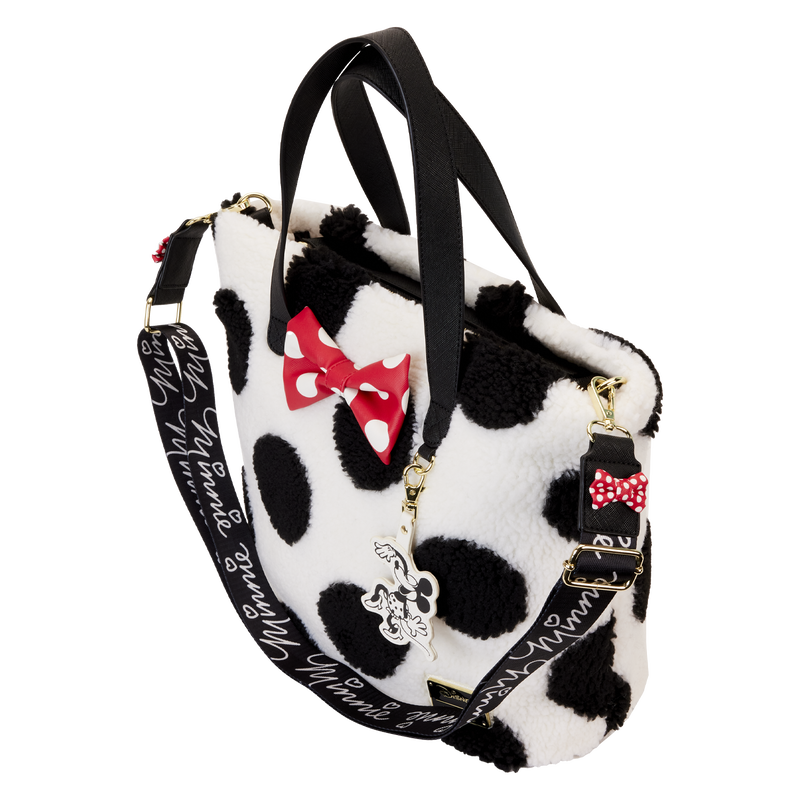 Loungefly x Disney Minnie Mouse Rocks the Dots Classic Sherpa Tote Bag