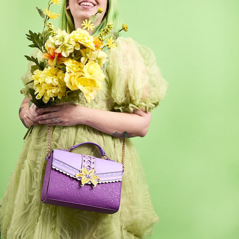 Loungefly x Disney Tangled Rapunzel Cosplay Magic Flower Crossbody Bag