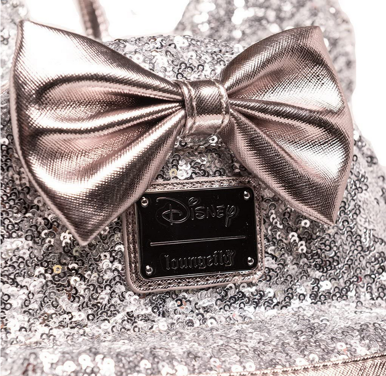 Loungefly x Disney Minnie Silver Sequin Exclusive Mini Backpack