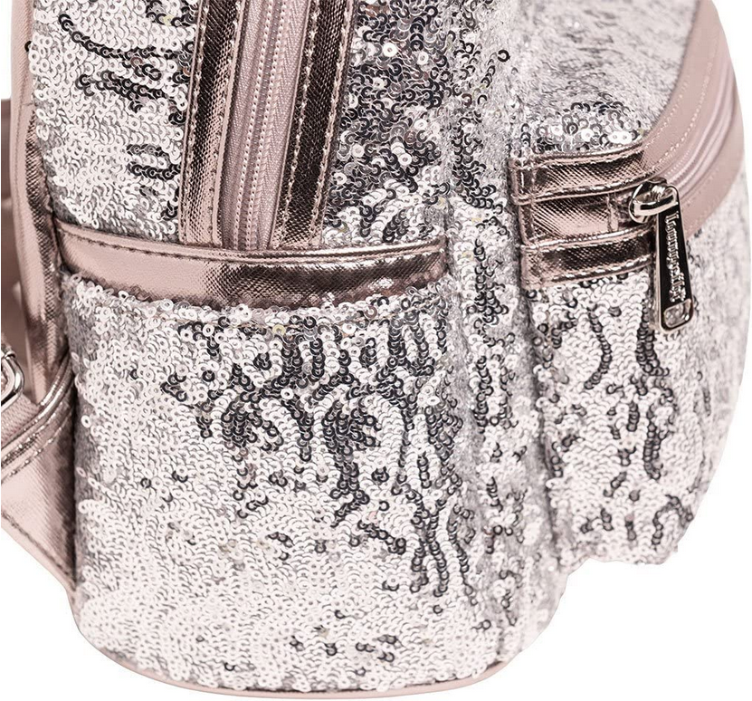 Loungefly x Disney Minnie Silver Sequin Exclusive Mini Backpack