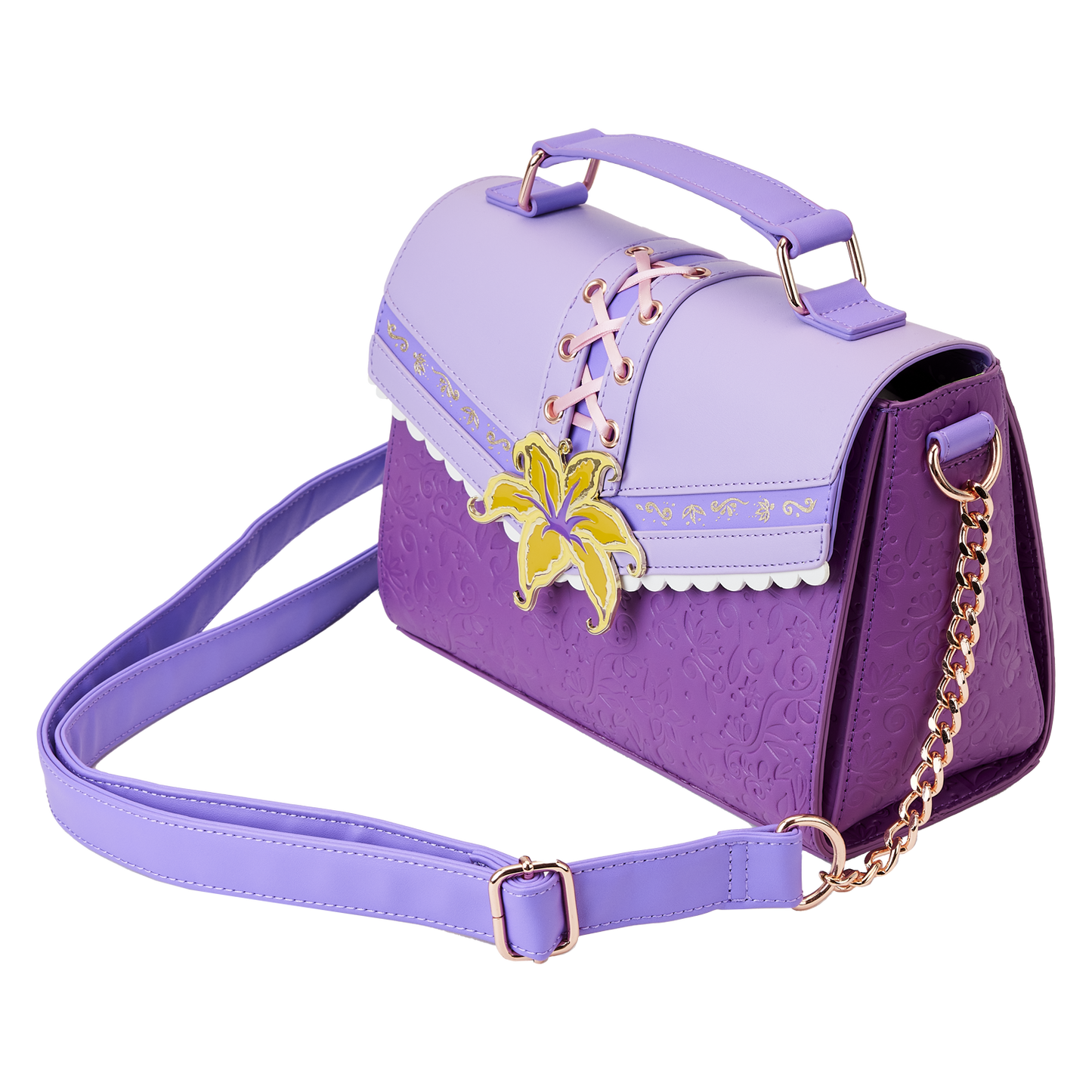 Loungefly x Disney Tangled Rapunzel Cosplay Magic Flower Crossbody Bag