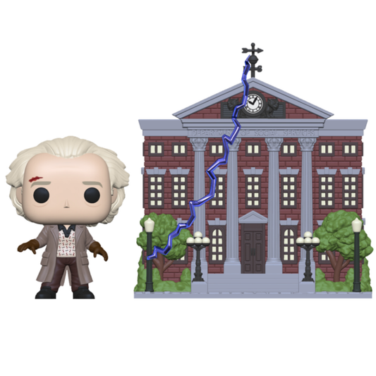 Back To The Future - Dr. Emmett Brown with Clock Tower Pop! Town Vinyl Figure