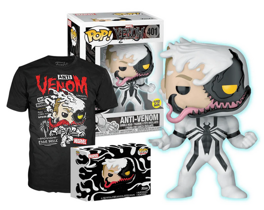 Anti-Venom Funko Pop! & Tee Glow In The Dark Box Set