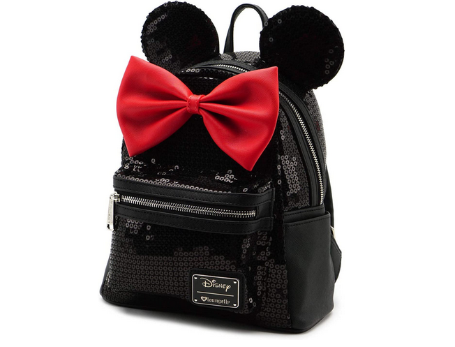 Loungefly x Disney Minnie Mouse Classic Black Sequin Mini Backpack