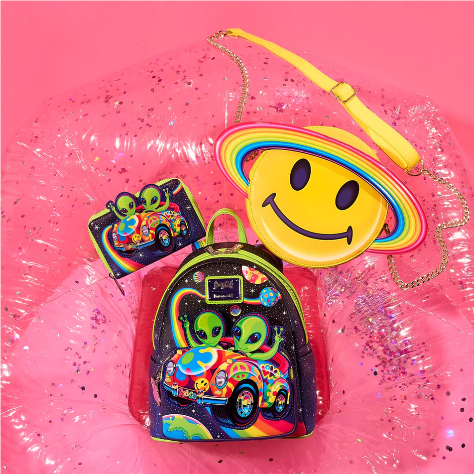 Loungefly x Lisa Frank Cosmic Alien Ride Glow Mini Backpack