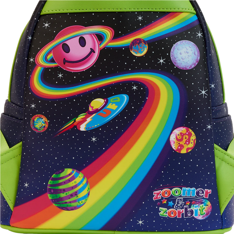 Loungefly x Lisa Frank Cosmic Alien Ride Glow Mini Backpack