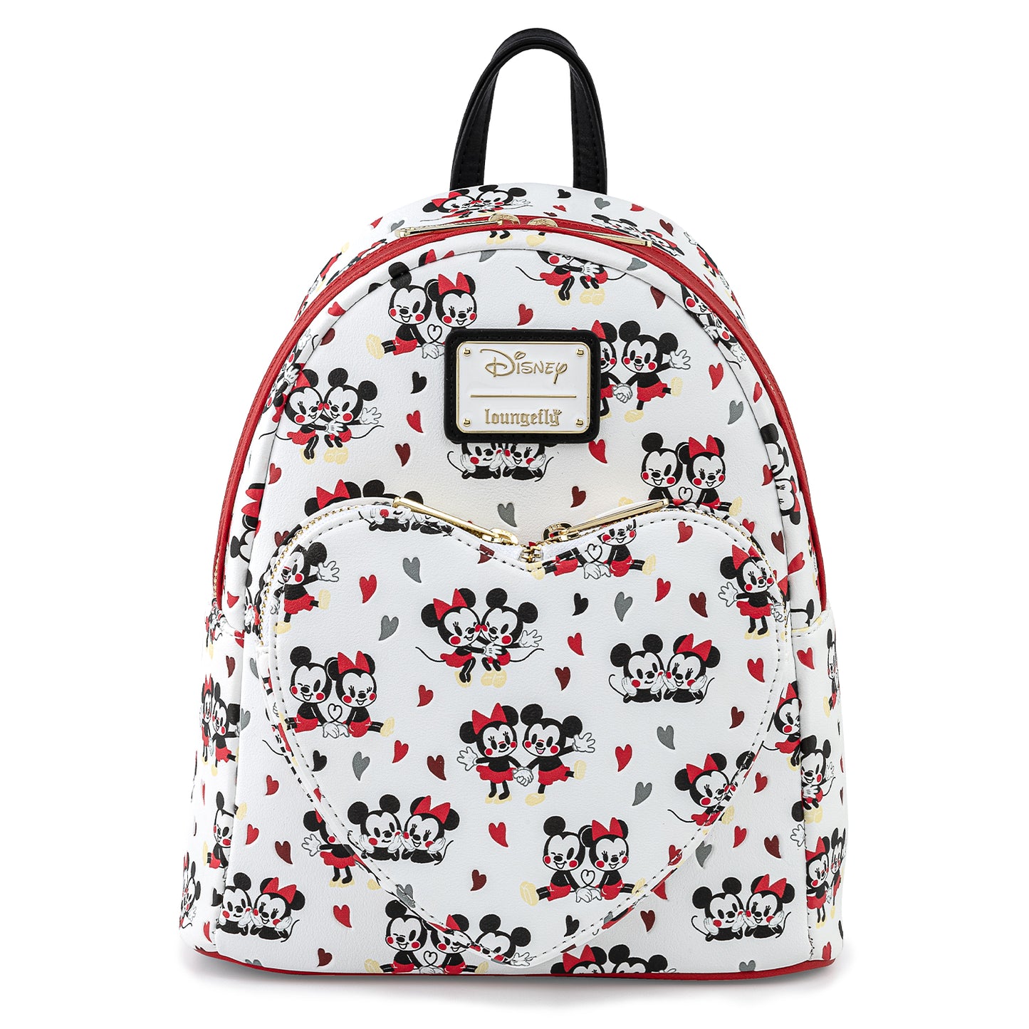 Loungefly x Disney Mickey & Minnie Mouse Love Heart AOP Mini Backpack