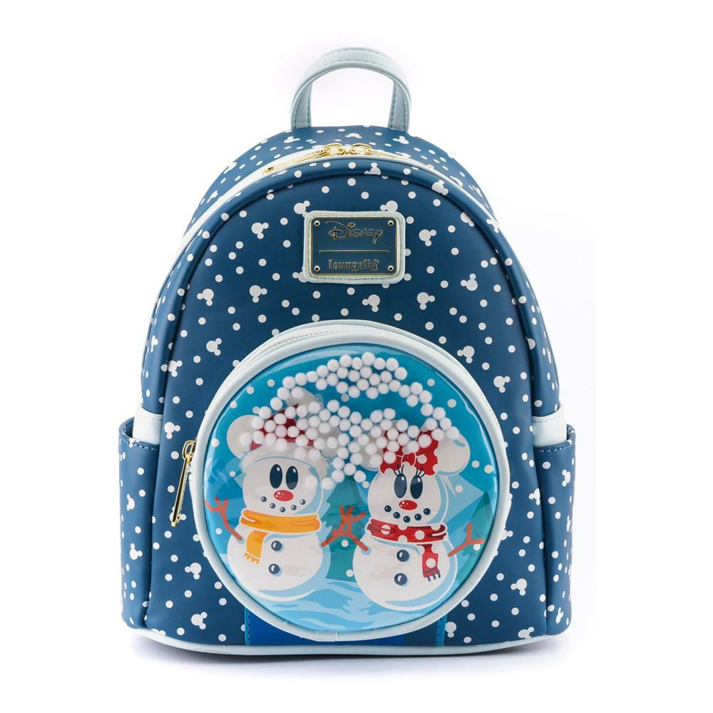 Loungefly x Disney Snowman Mickey & Minnie Snow Globe Mini Backpack