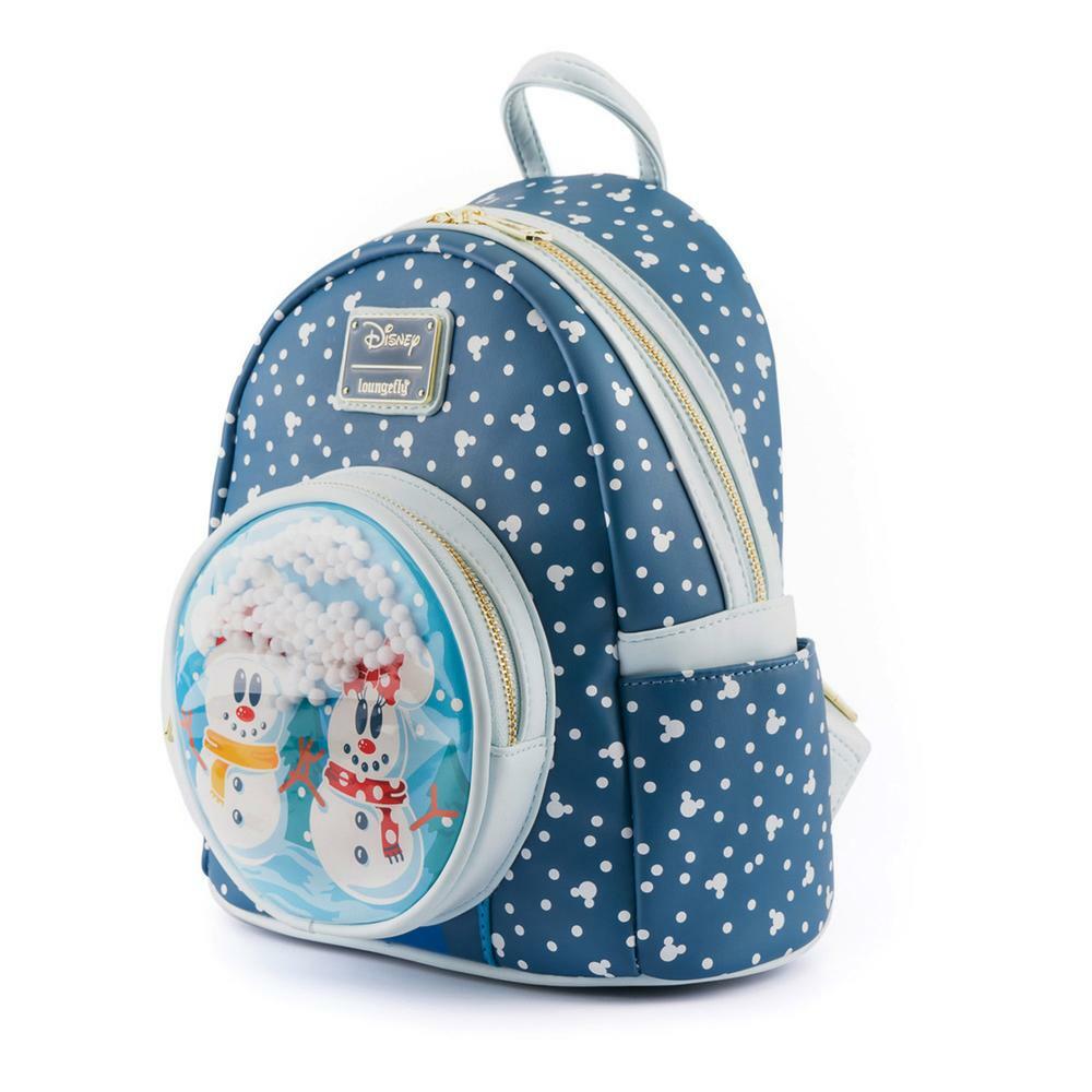 Loungefly x Disney Snowman Mickey & Minnie Snow Globe Mini Backpack