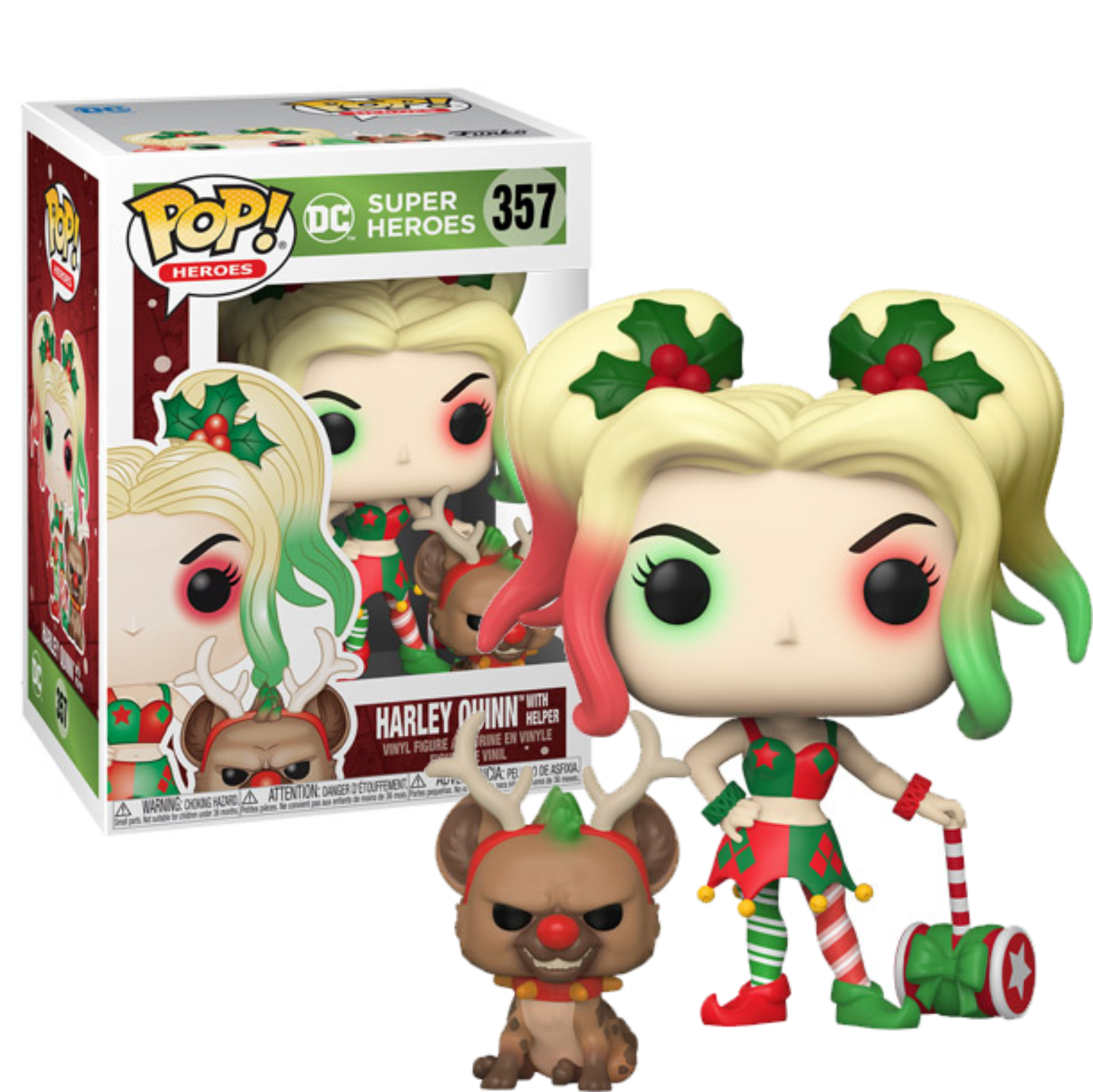 Harley Quinn with Bruce Holiday Pop! Vinyl Figure